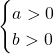 \begin{cases} a > 0 \\  b > 0 \end{cases}